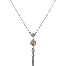 Filigran Silver 925 Ayar Gümüş El Tasarımı Telkari Sanatı Doğal Sitrin Taşlı Püsküllü Kadın Kolye