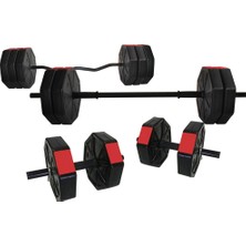 Tanspor 80 kg Dambıl Halter Full Kısa Bar + Z Bar + Düz Bar Seti
