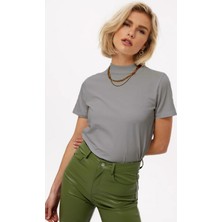 Madmext Mad Girls Füme Balıkçı Tişört MG1066