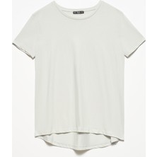 Dilvin 3471 Bisiklet Yaka Basic T-Shirt-Gri