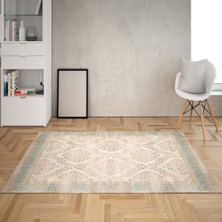 Bona Fortuna Osmanlı Motifler Desenli Dijital Baskı Yıkanabilir Kaymaz Taban Klasik Salon Halı ve Yolluk(S.turku)