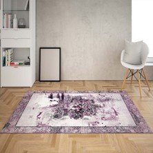 Bona Fortuna Osmanlı Motifler Desenli Dijital Baskı Yıkanabilir Kaymaz Taban Klasik Salon Halı ve Yolluk(Fuşya)