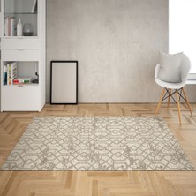 Bona Fortuna Geometrik Desenli Dijital Baskı Yıkanabilir Kaymaz Taban Modern Kilim Desen Salon Halı (Mavi)