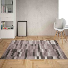 Bona Fortuna Taş Desenli Renk Geçişli Dijital Baskı Yıkanabilir Kaymaz Taban Leke Tutmaz Salon Halısı Yolluk(Gri)