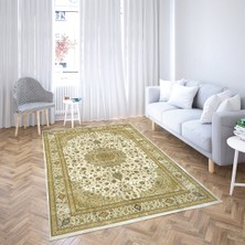 Bona Fortuna Osmanlı Motifler Desenli Etnik Dijital Baskı Yıkanabilir Kaymaz Taban Eskitme Salon Halı ve Yolluk