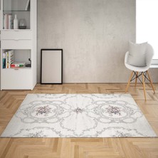 Bona Fortuna Gül Desenli  Dijital Baskı Yıkanabilir Kaymaz Taban Vintage Salon Halısı