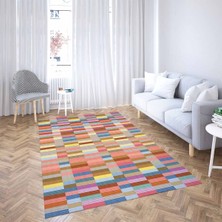 Bona Fortuna Taş Desenli Dijital Baskı Yıkanabilir Kaymaz Taban Modern Salon Halı ve Yolluk