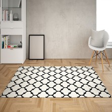 Bona Fortuna Geometrik Desenli Karo Motif Dijital Baskı Yıkanabilir Kaymaz Taban Modern Salon Halısı (Byzsyh)