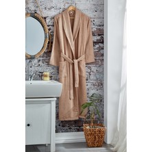 Komfort Home Pamuklu Bornoz - Xl Beden - Kahverengi