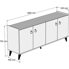 Tanmob Modern Konsol Beyaz  Çam  KSL0103