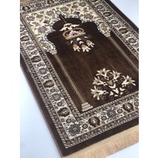 İpekyün Dokuma Turkuaz & Kahverengi & Gri & Pembe 80 x 125 cm Battal Boy Halı & Seccade