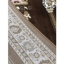 İpekyün Dokuma Turkuaz & Kahverengi & Gri & Pembe 80 x 125 cm Battal Boy Halı & Seccade