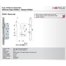 Hafele Sessiz Kilit Wc Tipi Gümüş Renkli 55MM/18MM Sağ