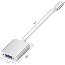 Wozlo USB Type C To VGA Çevirici Kablo Görüntü Aktarım LCD Projeksiyon