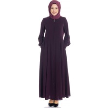 Beyza Fermuarlı Kloş Mürdüm Ferace 668