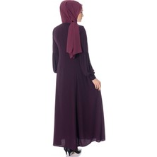 Beyza Fermuarlı Kloş Mürdüm Ferace 668