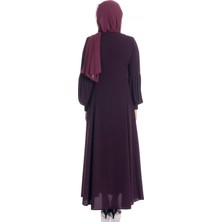 Beyza Fermuarlı Kloş Mürdüm Ferace 668