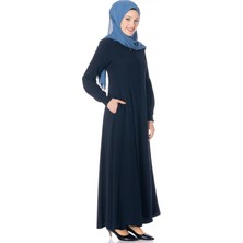 Beyza Fermuarlı Kloş Lacivert Ferace 668