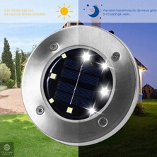 Technosmart Solar Güneş Enerjili 8 Ledli Kazıklı Çim Zemin Bahçe Aydınlatma 3 W Beyaz Işık (1 Adet)