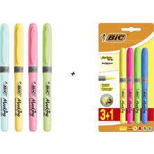 Bic Fosforlu Kalem Seti 8'li (4 Pastel + 4 Canlı Renk)