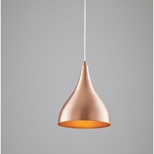 Riolight modern,rustik,vintage mutfak,oda,cafe,oteller için matt bakır 1xe27 metal sarkıt avize çap:20cm