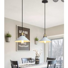 Riolight Retro vintage beyaz Tekli Metal Sarkıt Çap: 28CM Not:1 Adet Fiyatıdır