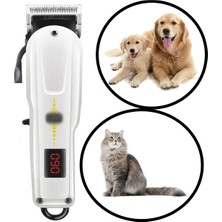 Shavers KP-1907 Turbo Kedi Köpek Tıraş Seti Pet Evcil Hayvan Tüy Kesme Traş Tıraş Makinesi Beyaz