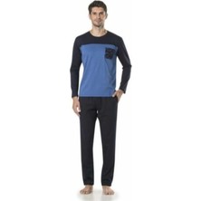 Pierre Cardin Erkek Çeyizlik Pijama Takımı 3 Düğmeli Jakar Dokumalı Pamuklu