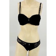Lejardin Kadın Desteksiz Sütyen Külot Takımı Bralet Takım Basic Cup