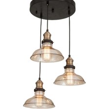 Riolight  Retro Üçlü Metal Sarkıt Şapka Çapı: 22CM