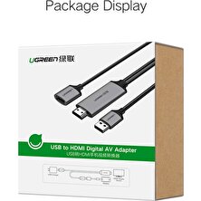 Ugreen USB To HDMI Digital Av Dönüştürücü Adaptör Kablo 1.5 Metre