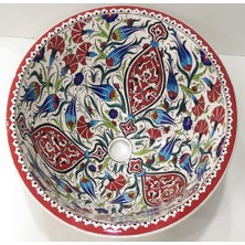 Can Seramik - El Boyaması Kütahya Çini Lavabo