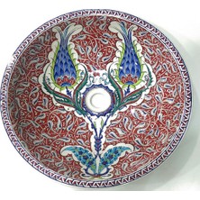 Can Seramik - El Dekoru Iznik Çini Desenli Lavabo