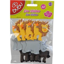 Bubu Eva Sticker Oynar Gözlü Su Aygırı - Eşek - Aslan
