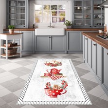 Confidence Home Dijital Baskı Yıkanabilir Kaymaz  Taban Mutfak Halısı
