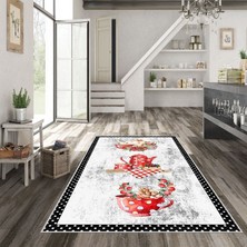 Confidence Home Dijital Baskı Yıkanabilir Kaymaz  Taban Mutfak Halısı
