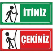 Vice Itiniz Çekiniz Kapı Uyarı Etiketi Sticker (9X21 Cm)