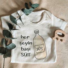 Limon Unisex Her Şeyin Başı Süt Kısa Kol Organik Bebek Body Zıbın