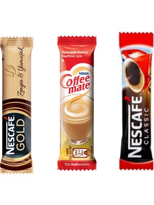 Nescafe Gold 2 gr X50, Nescafe Classic 2 gr X50, Nestle Coffee Mate 5 gr X50