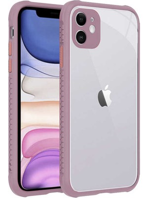noktaks - Apple iPhone 11 - Kılıf ​​Arkası Şeffaf Sert Kaff Kapak - Açık Mor - T16594