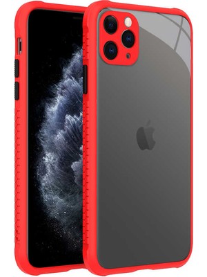kilifone - Apple iPhone 11 Pro Max - Kılıf ​​Arkası Şeffaf Sert Kaff Kapak - Kırmızı - T16596