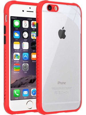 kilifone - Apple iPhone 6 - Kılıf ​​Arkası Şeffaf Sert Kaff Kapak - Kırmızı - T16590