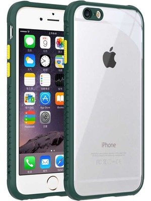 kilifone - Apple iPhone 6 - Kılıf ​​Arkası Şeffaf Sert Kaff Kapak - Koyu Yeşil - T16590