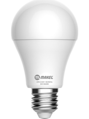 Makel LED Ampul 9W  E27 Beyaz 6500 K 6'lı