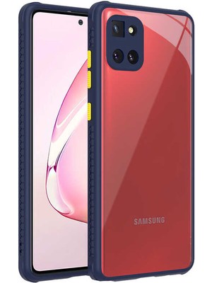 noktaks - Samsung Galaxy A81 (Note 10 Lite) - Kılıf ​​Arkası Şeffaf Sert Kaff Kapak - Lacivert - T16605