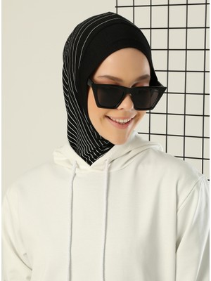 Ecardin Çizgili Spor Bone - Siyah - Ecardin