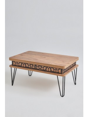 kolexonline Melek Lüx Metal Ayaklı Akıllı Sehpa Çalışma Masası Yemek Masası