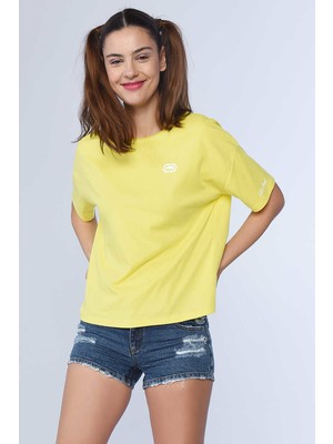 Ecko Red Taıl Sarı Kadın Bisiklet Yaka Tshirt