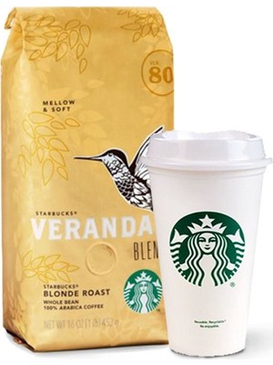 Starbucks Veranda Arabica 250 gr Çekirdek Kahve ve Starbucks Plastik Bardak