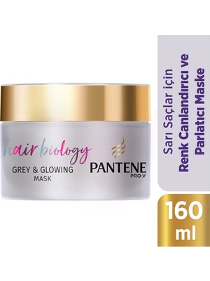 Pantene Hair Biology Renk Canlandırıcı ve Parlaklaştırıcı Maske Sarı Saçlar İçin Mor Şampuan Sonrası 160ML